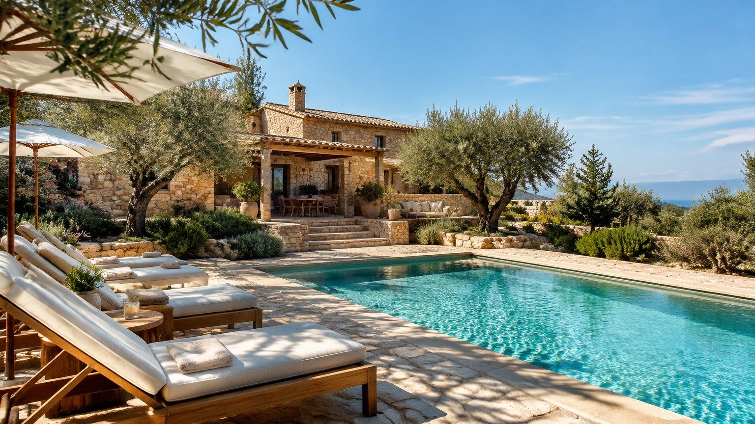 Mediterrane Finca mit Pool und Olivenbäumen